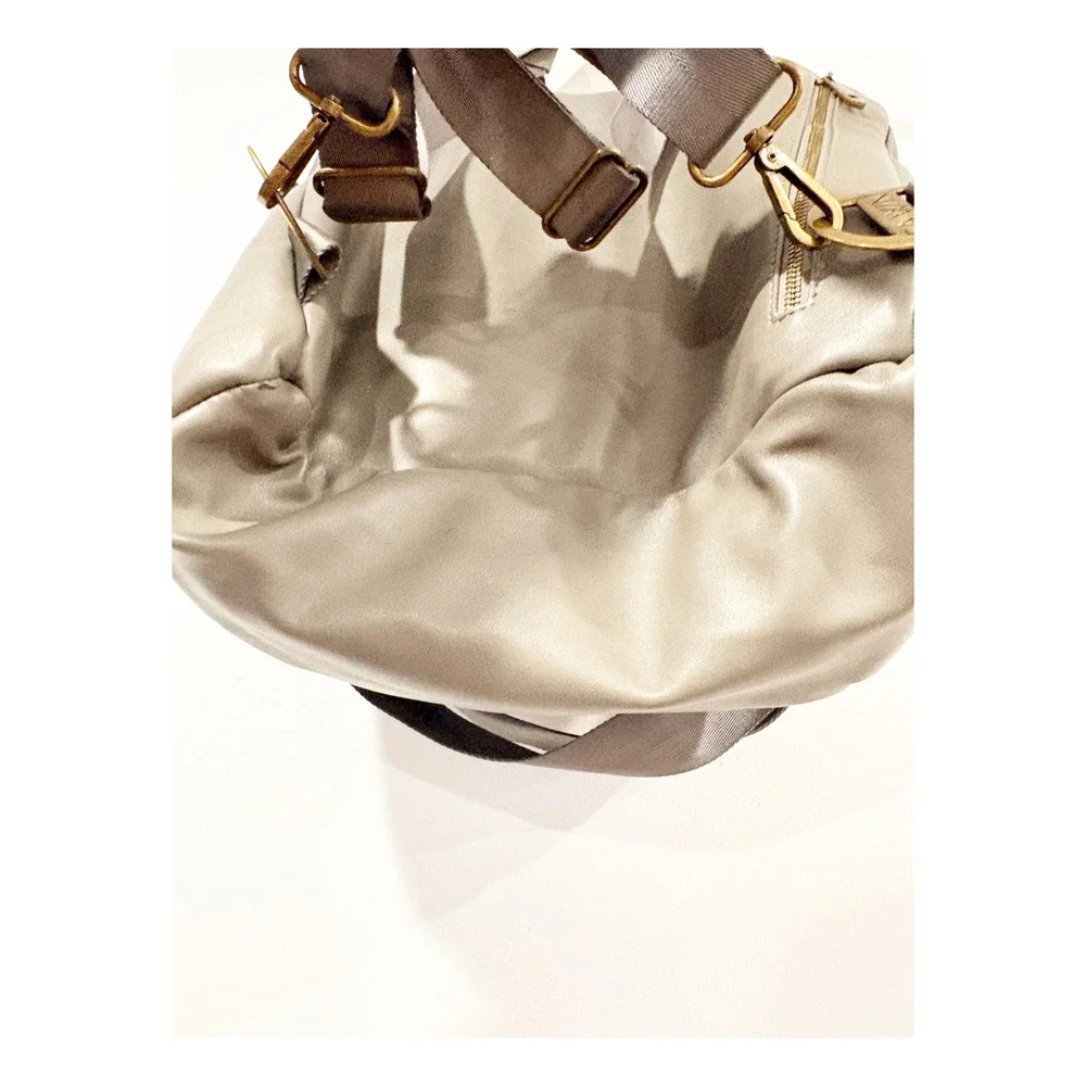 Fawn Design Original Diaper Bag Grey Vegan Leather‎ Convertible Backpack